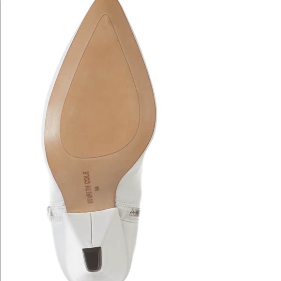 Kenneth Cole White Leather Booties 7 - Picture 7 of 8